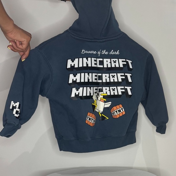 Kids Minecraft Hoodie – Size 5–6 – Blue TNT Sweatshirt - Picture 6 of 8